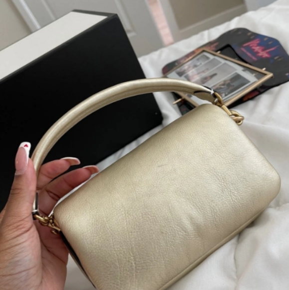 Coach Handbags - COACH Pillow Tabby 18 Metallic Leather Soft Gold